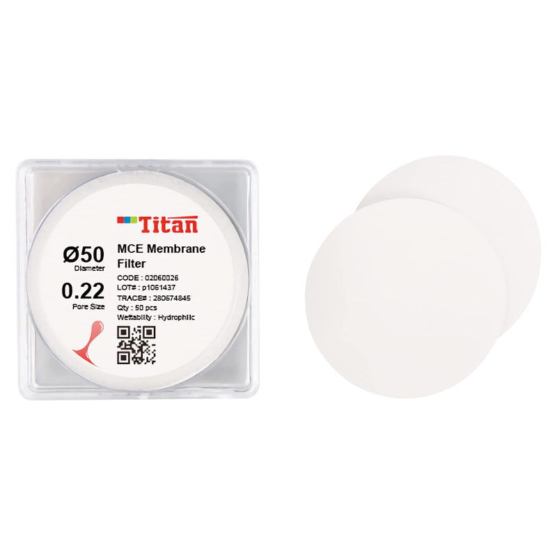 [Australia - AusPower] - 100pcs MCE Filter Membrane Lab Round Micron Filter,0.22μm,50mm 0.22μm,50mm 