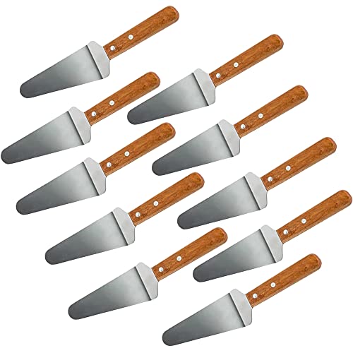 10 Packs Pizza Server Spatula Pie Servers Spatula With Wooden Handle Shovel Stainless Suitable For And Easy to Grip Pizza Spatulas Pie Server Cake Pizza Servers 10