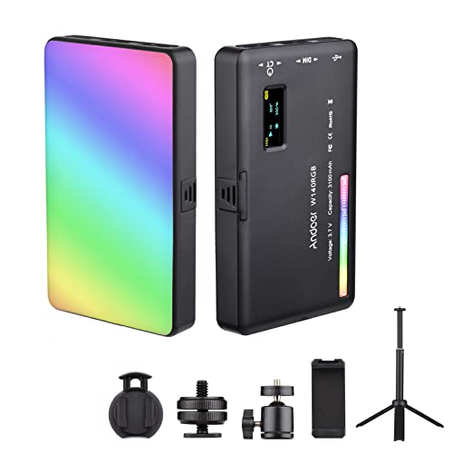 Andoer W140 RGB LED Video Light Kit Conference Lighting CRI95+2500K-9000K