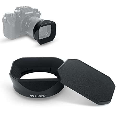 JJC Bayonet Metal Lens Hood for Fujifilm Fuji Fujinon XF 23mm F1.4 R LM WR and XF 33mm F1.4 R LM WR Lens, Replaces Fuji LH-XF23 II/LH-XF23-2 Lens Hood Shade with Hood Cap For XF 23mm f1.4 Lens