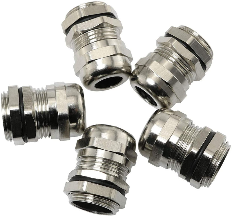 [Australia - AusPower] - 5PCS PG11 5-10MM Wire Range Metal Waterproof Connector Fastener Locknut Stuffing Cable Gland 