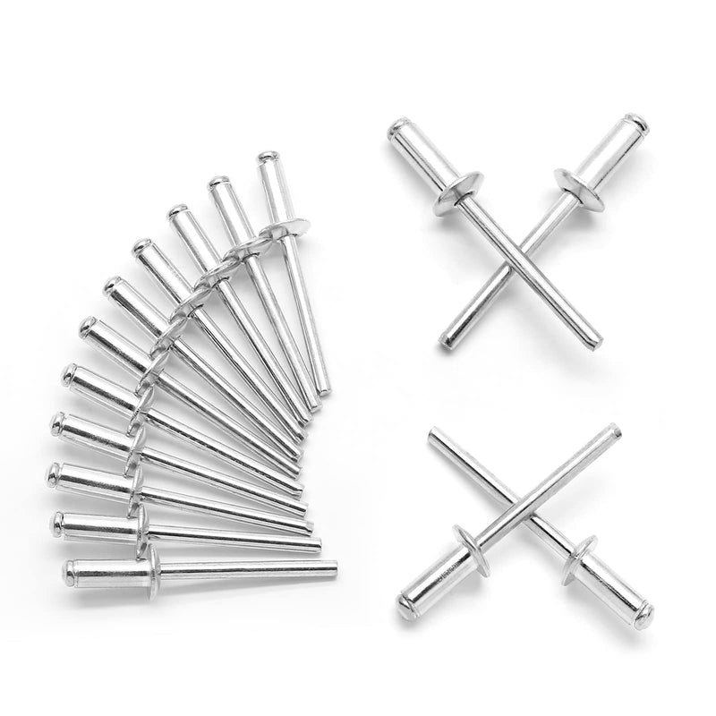 [Australia - AusPower] - 3/16" x 1/2" Silver Pop Rivets Assortment - 100Pcs, Aluminum Rivets Metal Blind Rivets Kayak Rivets Tool Marine rivet fasteners for Boat 3/16" x 1/2" Silver, 100pcs 