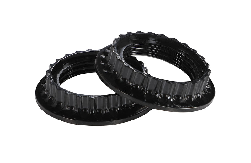 [Australia - AusPower] - Aspen Creative 21055-12 Lamp shade phenolic screw collar rings for medium base E26 socket, 39mm inner diameter, black finish, 2 Pack 