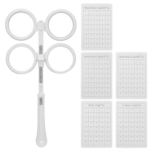 Plastic Optical Flipper, Adjustable Optometry Flip Lens Instrument, Eye Holder, Eye Trainer Occluder with Vision Test Card for Amblyopia (White)