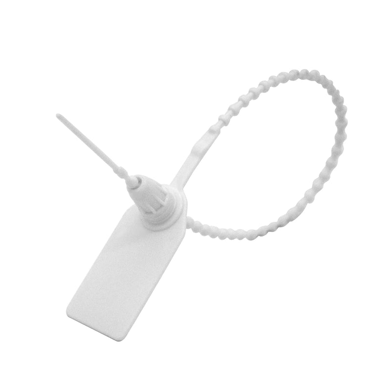 [Australia - AusPower] - 100 Pcs Fire Extinguisher Tags,Security Retail Anti-Theft Self-Locking Shoe Tag,Anti-Tamper Disposable Plastic Seals 250mm Length (White) White 
