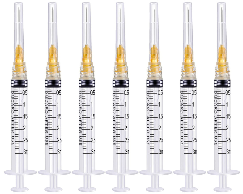 [Australia - AusPower] - 3ml/cc Luer Lock with 25Ga 1inch Individual Wrapped Pack of 50 