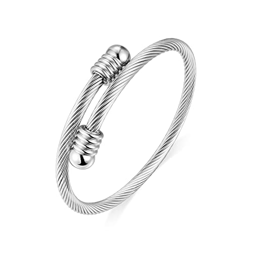 Abooxiu Stainless Steel Ash Bracelet for Men & Women - Memorial Ashes Holder, Filling at Both Ends Silver