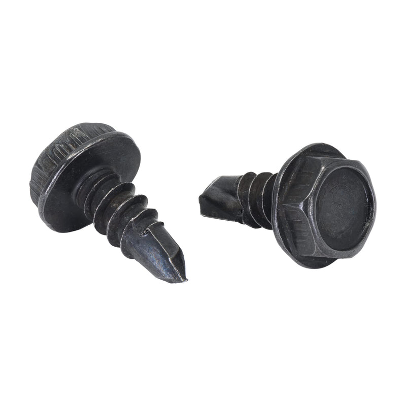 [Australia - AusPower] - #8 x 1/2 in. Black Exterior Self Drilling Screws, Hex Washer Head (100 pcs) by Makers Bolt #8 x 1/2" (100 pcs) 