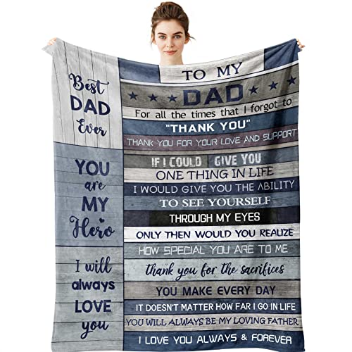 Yamco Dad Gifts Blanket - Dad Gifts from Daughter - Dad Gifts from Son 80"x60" Blankets - Dad Birthday Gifts - Gifts for Daddy - Father Gifts - Gifts for Dad Who Wants Nothing - Best Dad Gift Ideas 80" x 60"