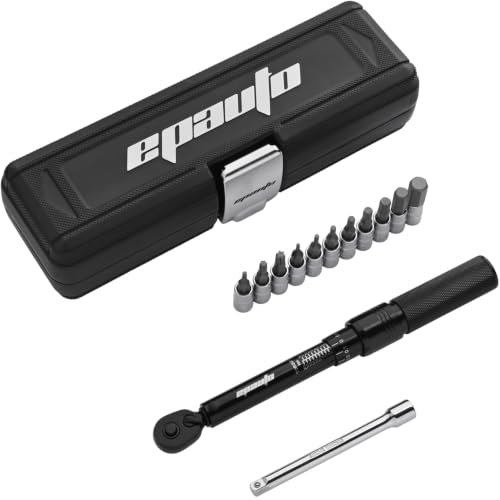 EPAuto hex and Torx bit socket extension bar bicycle maintenance kit, black satin 1/4-inch drive tools