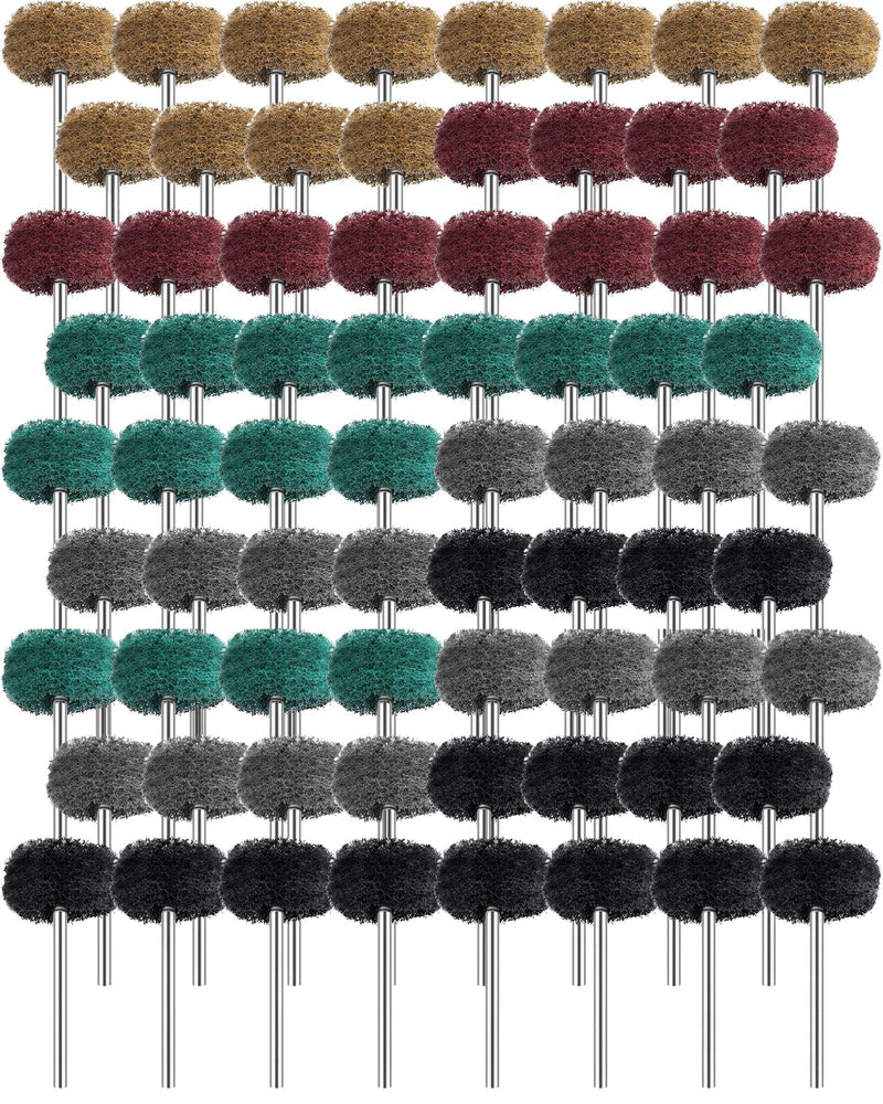 300 Pack Abrasive Wheels 1 Inch Abrasive Wheel Buffing Polishing Wheel Burr Set for Rotary Tool 2.35 mm Shank Polishing Bits