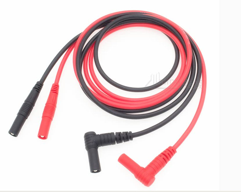 [Australia - AusPower] - Digital Multimeter Test Lead 2PCS 1.2 m /47 inch 14 AWG Male Right Angle to Male Straight 4mm Banana Plug Connectors Meter Leads for Multimeter, Voltmeter, Clamp Meter Silicone Wires Adapter 