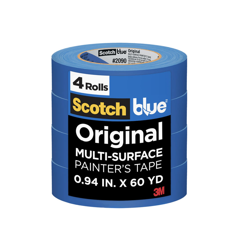 [Australia - AusPower] - ScotchBlue Original Multi-Surface Painter's Tape, 0.94 Inches x 60 Yards, 4 Rolls, Blue, Paint Tape Protects Surfaces and Removes Easily, Multi-Surface Painting Tape for Indoor and Outdoor Use 