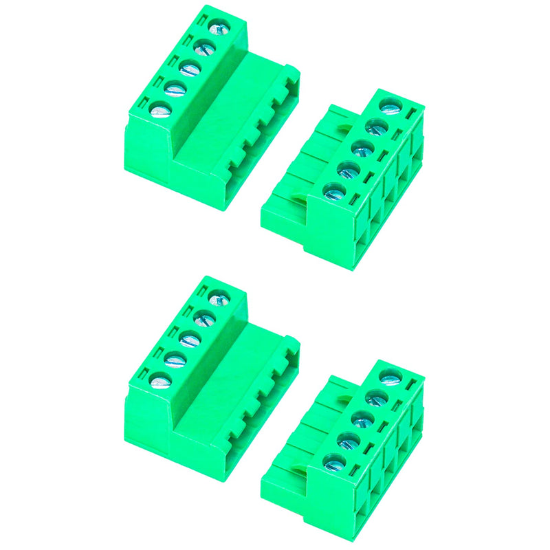 [Australia - AusPower] - 2 Set 5.08mm 5 Pin Male & Female Phoenix Type Connector No Soldering Green PCB Screw Terminal Block 5 Pole 2 Set 