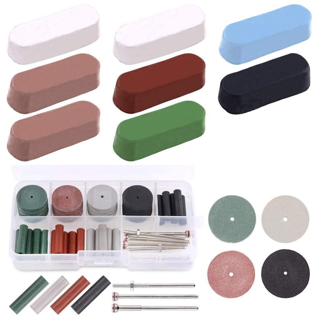 Swpeet 46Pcs Polishing Wheels Kit and 8Pcs Polishing Compound Kit