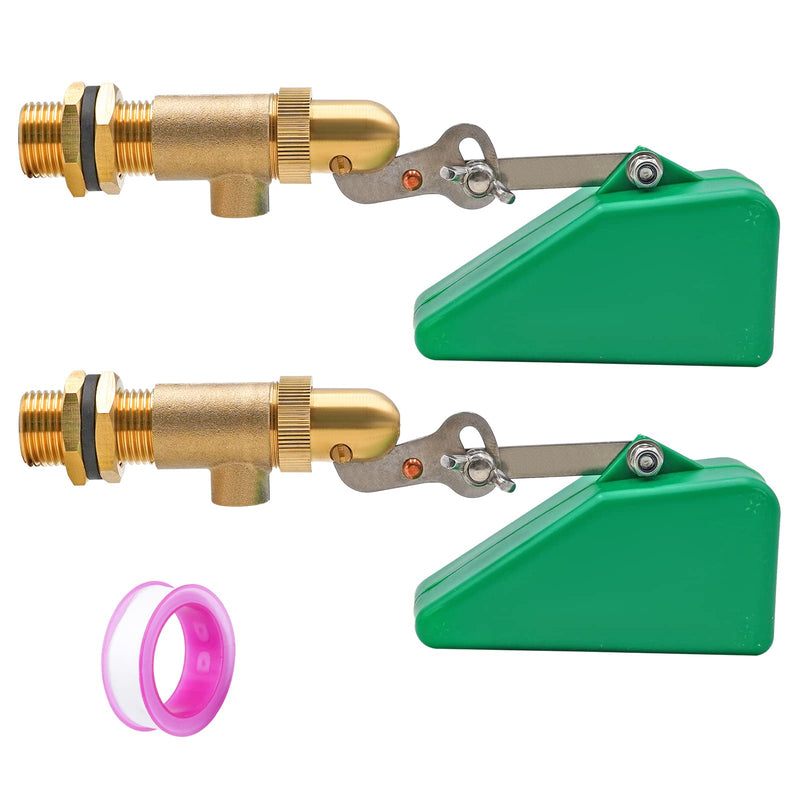[Australia - AusPower] - 2Pcs Brass Float Valve 1/2 Inch Livestock Water Tank Float Valve with Adjustable Arm for Water Trough Water Float Valve for Automatic Waterer,Aquariums,Ponds,Aquaculture, Hydroponics 