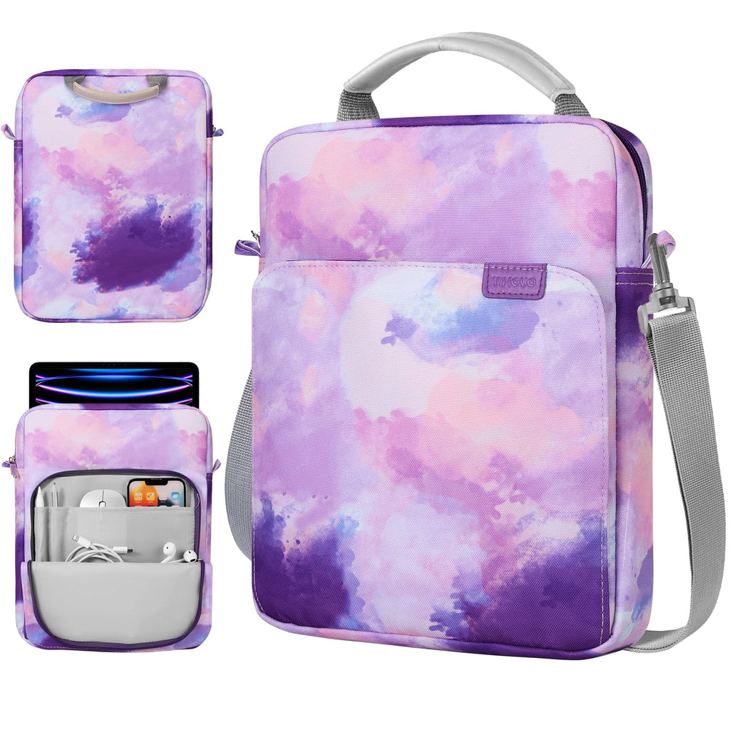 [Australia - AusPower] - TiMOVO Tablet Case with Shoulder Strap Compatible with iPad, iPad Air, iPad Pro, Galaxy Tab S9 2023, Galaxy Tab A8 10.5 9-11 Watercolor Purple 