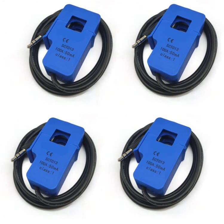 [Australia - AusPower] - 4Pcs 100A/50mA SCT013000 Non-invasive Split Transformer Sensor SCT-013-000 Split Core Current Sensor Transformer, Blue, 4psct100A 