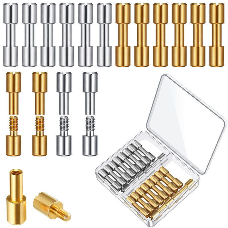 [Australia - AusPower] - 20 Sets Brass Bracket Bolt Fasteners and Stainless Steel Bracket Bolt Fasteners Tactical Lock Rivets Knife Making Supplies Knife Handle Pins Knife Screws for Knife Handles, Head Diameter 6 mm 