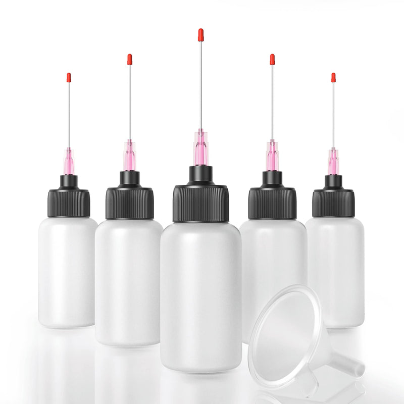 [Australia - AusPower] - TITGGI 5 Pcs Needle Oiler (1 OZ), Precision Gun Oil Bottle, LDPE Oil Applicator with Extra Long 1.5 Inch Stainless Needle Tip  Easy to Use for Gun Oil, Crafts, Hinges, Sewing Machines and More 5 Pcs-18G 