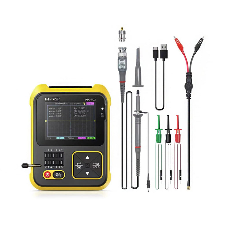 [Australia - AusPower] - 2 in 1 Handheld Oscilloscope Transistor Tester 2.4" Colorful Display PWM Output for NPN/PNP Diode Capacitor Resistor Transistor etc. 