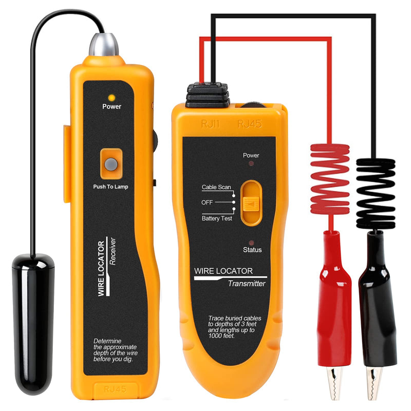 F02 Underground Cable Detector, Earth Cable Detector with Headphones, Cable Tester for Pet Fence Cable, Underground Cable, Irrigation Control Wires