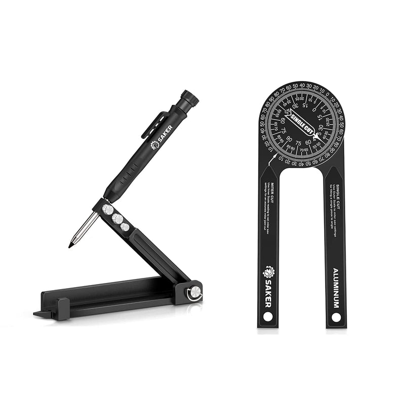 [Australia - AusPower] - Saker Multi-function Scribing Tool&Saker Miter Saw Protractor (Black) 