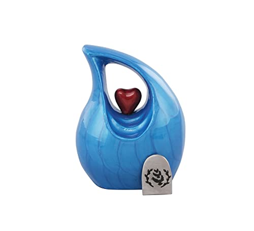 Keepsake Urn for Human Ashes – Heart Design Memorial Urn, Small Cremation Urn, Funeral Urn for Women & Men, Home Display or Burial (Non-Customize, Keepsake 1)