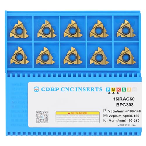 CDBP 16IR AG60 internal threading inserts for CNC steel machining, 10-piece set