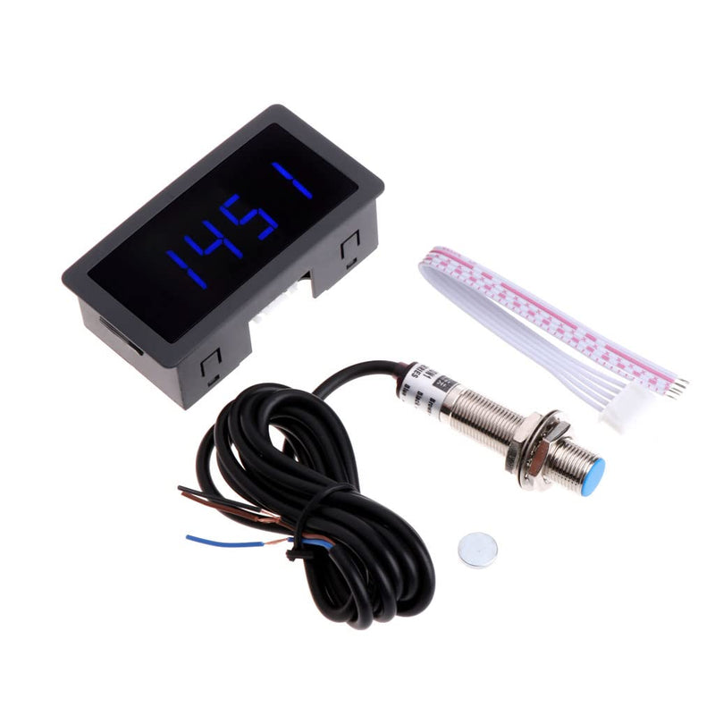 DC 8-24V Digital LED Tachometers Tachometer with Hall Proximity Switch Sensor NPN 10-9999RPM