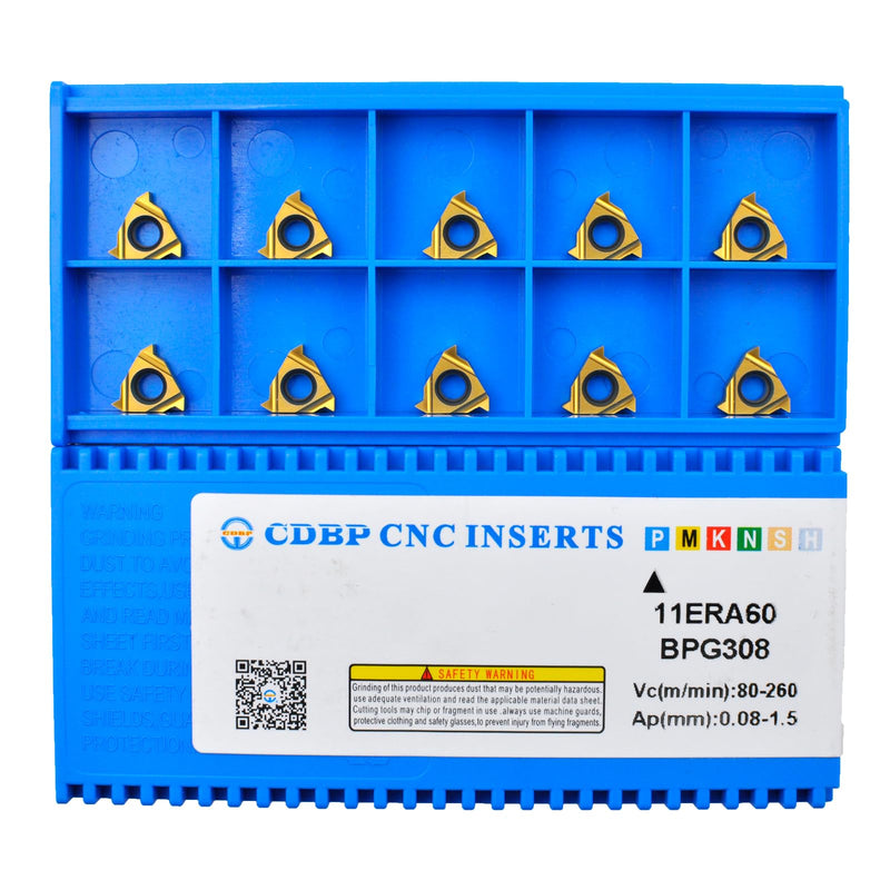 [Australia - AusPower] - 11ER A60/11IR A60 CNC Lathe Indexable Threading Carbide Insert Blade, 10 PCS 11ER A60 