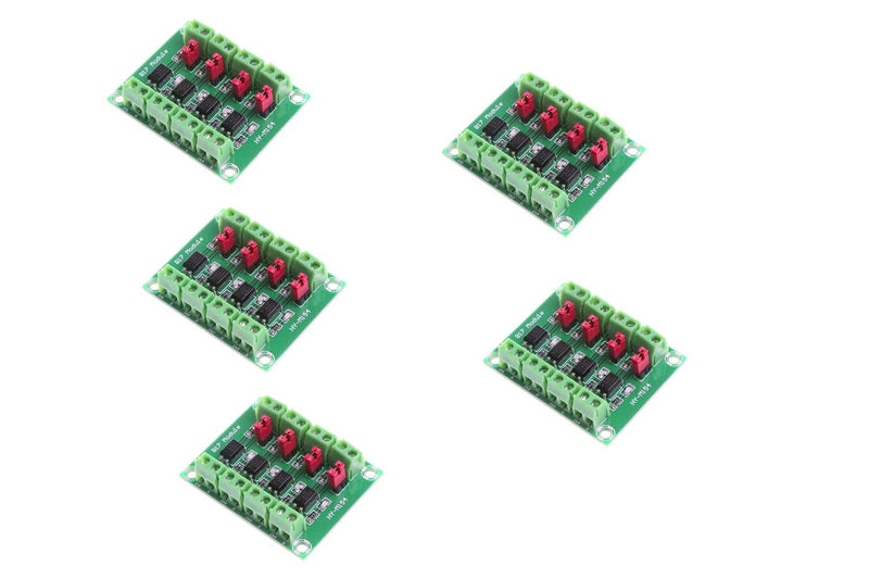5pcs PC817 4 Channel Optocoupler Isolation Board Voltage Converter Adapter Module 3.6-30V Driver Photoelectric Insulated Module
