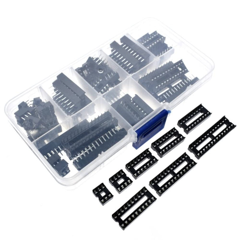 66pcs DIP IC Female Adapter Solder Type Socket Kit 6/8/14/16/18/20/24/28 Pins