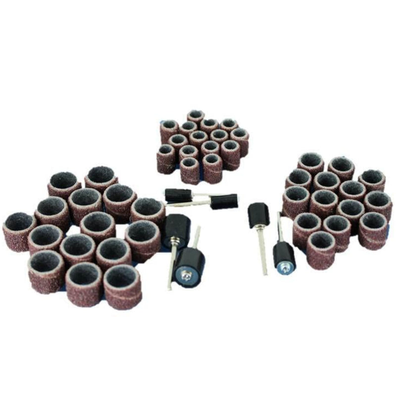 [Australia - AusPower] - TMAX 51 pc Mixed Size 1/4 Inch 3/8 Inch 1/2 Inch Sand Drum 60 Grit Coarse with 1/8 Inch Mandrels for Dremel Rotary Tools mixed #60 