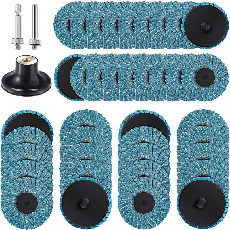 [Australia - AusPower] - Chengu 48 Piece 2 Inch Die Grinder Flap Disc with Disc Pad Holder Flap Discs Surface Conditioning for Angle Grinder Sanding, Stock and Rust Removal, Finishing, Grinding, Deburring(60 Grit Style) 60 Grit Style 