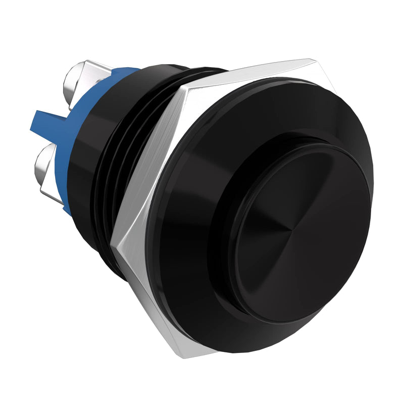 [Australia - AusPower] - STARELO 16MM 5/8" Momentary Push Button Switch High Round 250V AC 5A 12V 36V DC 2A 1NO SPST Waterproof Aluminum Shell(Black). Black 