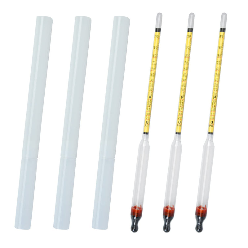 [Australia - AusPower] - Hydrometer Alcohol 0-200 Proof and Tralle Accurate Alcohol Proof Tester for Liquor, Distilling Moonshine Alcoholmeter(3 Pcs High Alcohol Proof) 