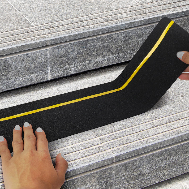 (10-Pack Anti Slip Grip Traction Tape |Black Pre-Cut Anti-Slip Grip Tape | Black Anti-Slip Indoor Outdoor Strips | Easy Install (Reflective 4"x30" - 10 Pack) Reflective 4"x30" - 10 Pack