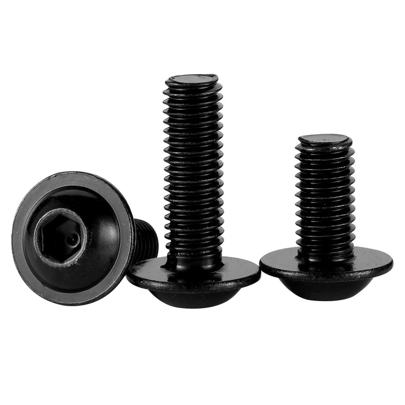 [Australia - AusPower] - M5-0.8 x 20mm Flanged Button Head Socket Cap Screw Bolts, Allen Socket Drive, Black Oxide Stainless Steel 304, Quantity 50 M5-0.8 × 20mm 