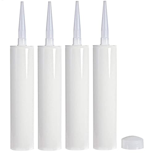 Smilyeez 300 ml empty fillable plastic caulk tube with removable tip, 4-pack