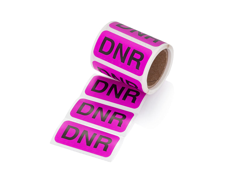 [Australia - AusPower] - Carstens Medical Stickers – DNR Alert and Instruction Labels for Medical Charts, Purple and Black, Roll of 100 Patient Chart Labels, W1.5" x H.75" 