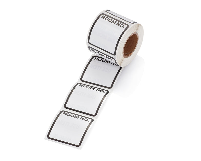 [Australia - AusPower] - Carstens Medical Stickers – Room No. Alert and Instruction Labels for Medical Charts, White and Black, Roll of 200 Patient Chart Labels, W1.5" x H1.375" 