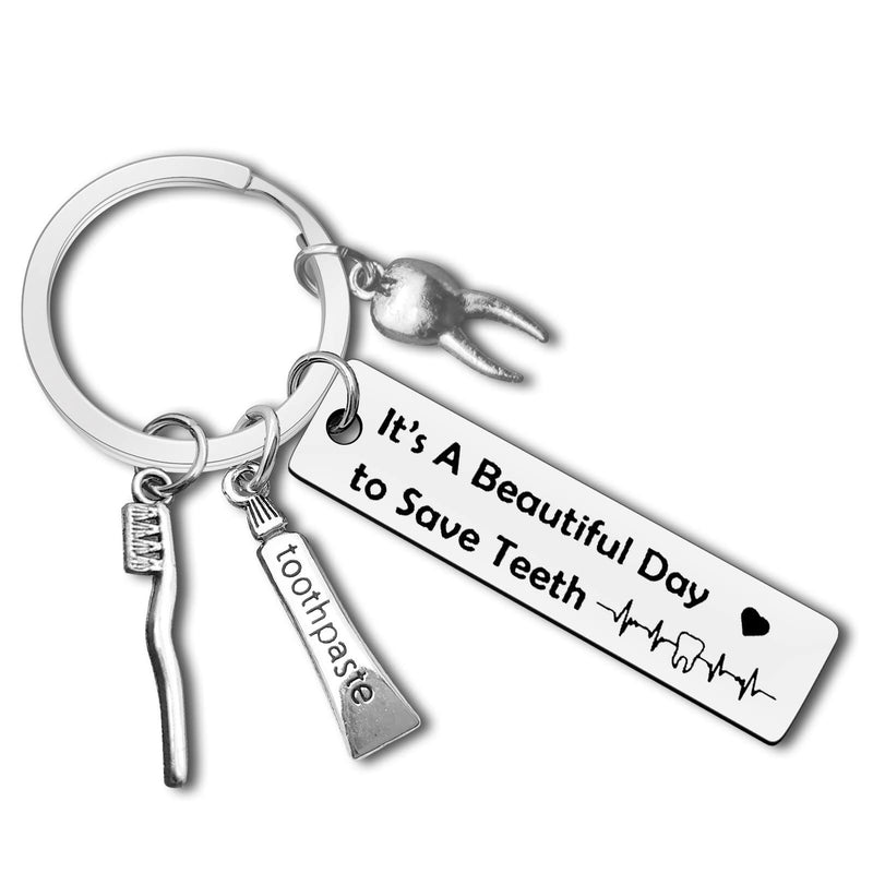 [Australia - AusPower] - Dentist Gifts Dentist Keychain Gifts for Men Women Funny Dental Hygienist Gifts Dentist Assistant Jewelry Keyring Dentist Graduation Gift Dental Student Gift Nurse Dentist Office Orthodontist Gift 