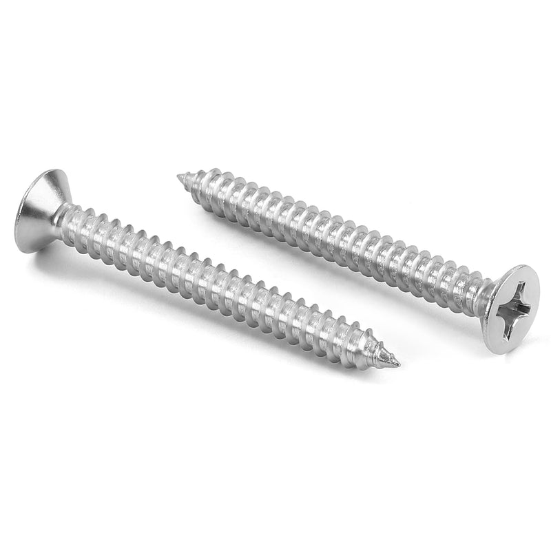 [Australia - AusPower] - #12 x 2-1/2" Flat Head Sheet Metal Screws Wood Screws, Self Tapping, Stainless Steel 18-8 (304), 25 PCS #12 x 2-1/2" 