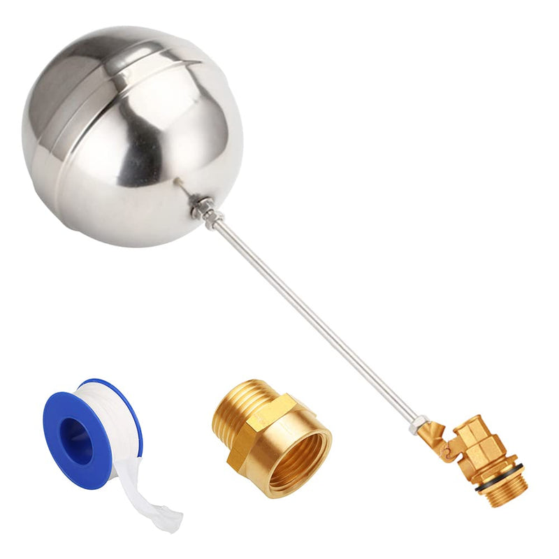 [Australia - AusPower] - Uenede Float Ball Valve DN25 1" Male Thread Stainless Steel Floating Ball Brass Valve Automatic Switch for Stock Tank Pool Water Level Control 1"-1PCS 
