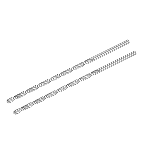 sourcing map 2 pieces HSS twist drills (high speed steel) extra long twist drill bit 6 mm drill diameter 200 mm length 6x200mm