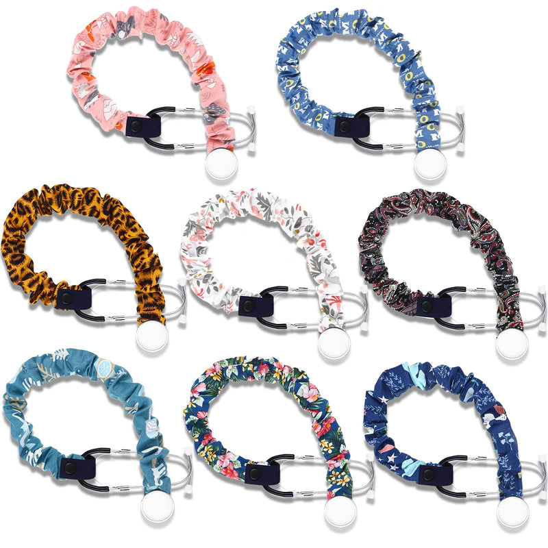 [Australia - AusPower] - Nuanchu 8 Pieces Stethoscope Covers Handmade Scrunchie 8 Styles Cotton Stethoscope Sleeve Removable Tube Covers for Hospital Nurses Doctors 