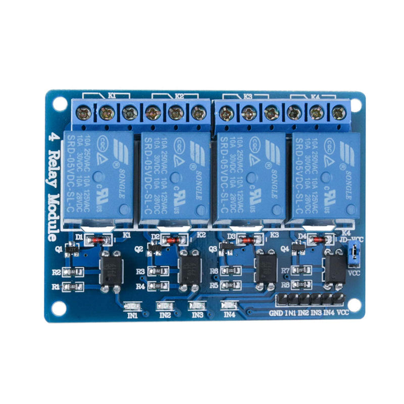 [Australia - AusPower] - ELEGOO 4 Channel DC 5V Relay Module with Optocoupler Compatible with Arduino UNO R3 MEGA 2560 DSP ARM PIC AVR STM32 