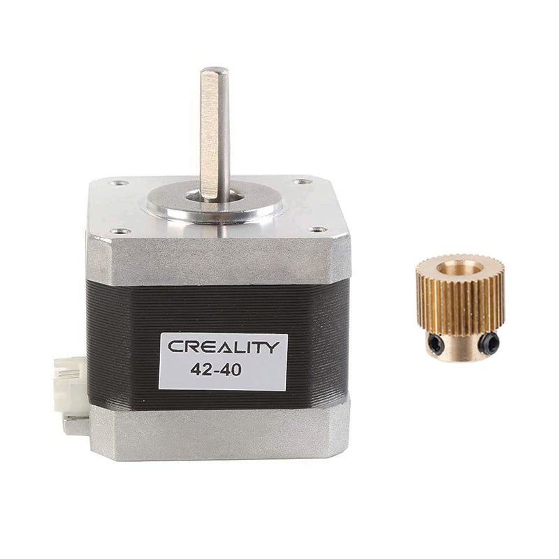 Creality Official 42-40 Stepper Motor with Extruder Gear, 2 Phase 1A 1.8 Degree 0.4 N.M for 3D Printer Extruder, Compatible with E-axis of Ender 3/Ender 3 V2/Ender 3 pro/Ender 5/CR-10 3D Printer 42-40 E Stepper Motor