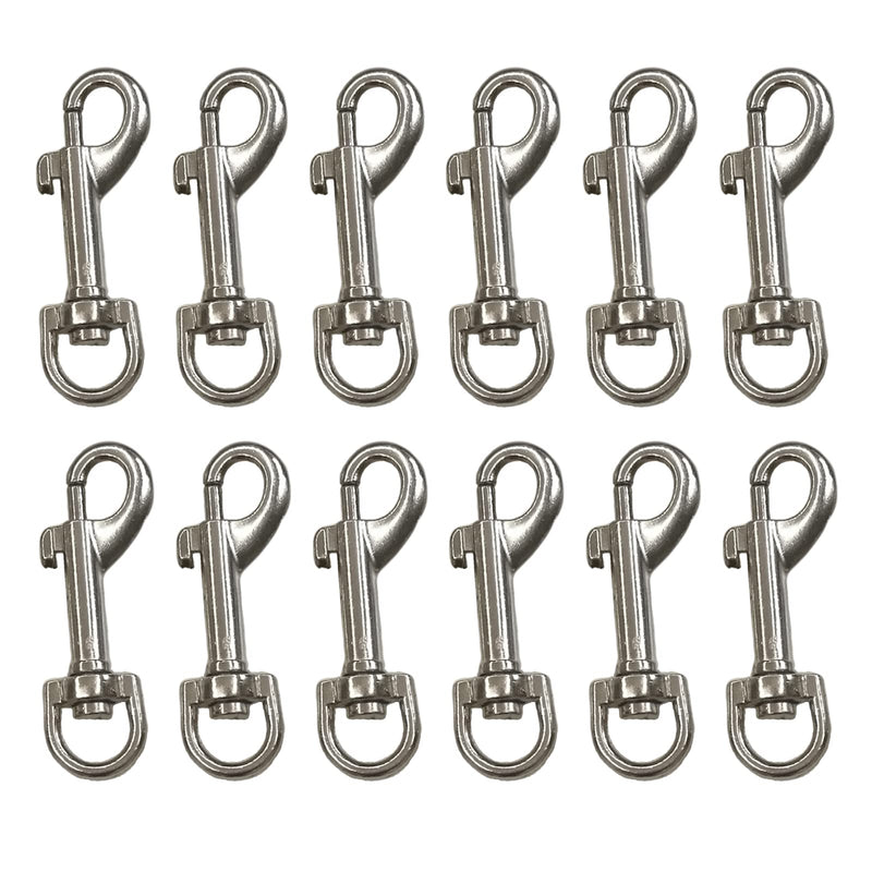 [Australia - AusPower] - 12 Pcs Trigger Clips Clasp, 5cm Zinc Alloy Swivel Eye Snap Clip Hook for Dog Lead, Pet Leashes, Men Keyring, Key Chain, Hiking 